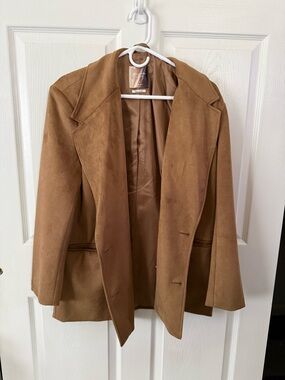 Like New Abercrombie & Fitch Tan Suede-Look Women’s Blazer Jacket